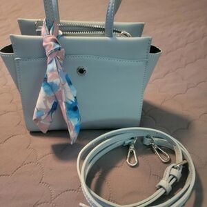 Steve Madden Mini Baby Blue Scarf Crossbody Small Handbag-Purse Adjustable Strap